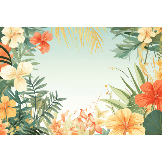 Panoramic Wallpaper - Wall Mural - Flowers