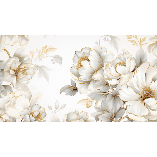 Panoramic Wallpaper - Wall Mural - Flowers