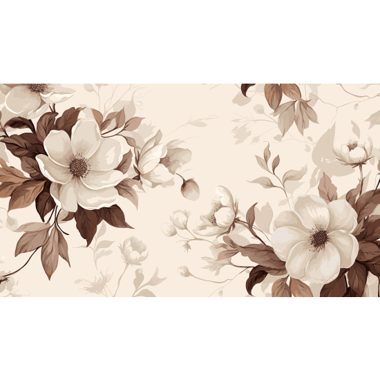 Panoramic Wallpaper - Wall Mural - Flowers