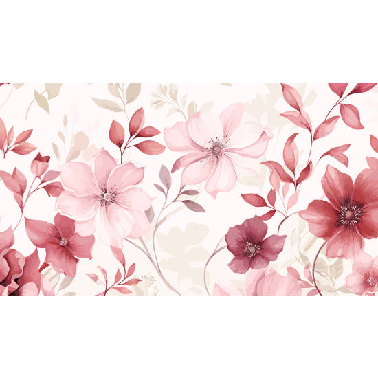 Panoramic Wallpaper - Wall Mural - Flowers