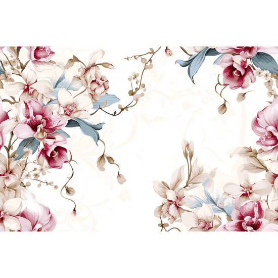 Panoramic Wallpaper - Wall Mural - Flowers