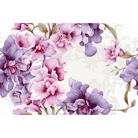 Panoramic Wallpaper - Wall Mural - Flowers