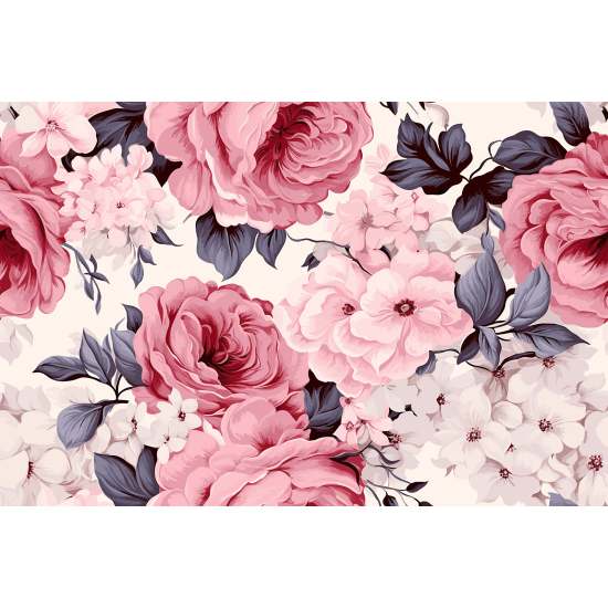 Panoramic Wallpaper - Wall Mural - Flowers