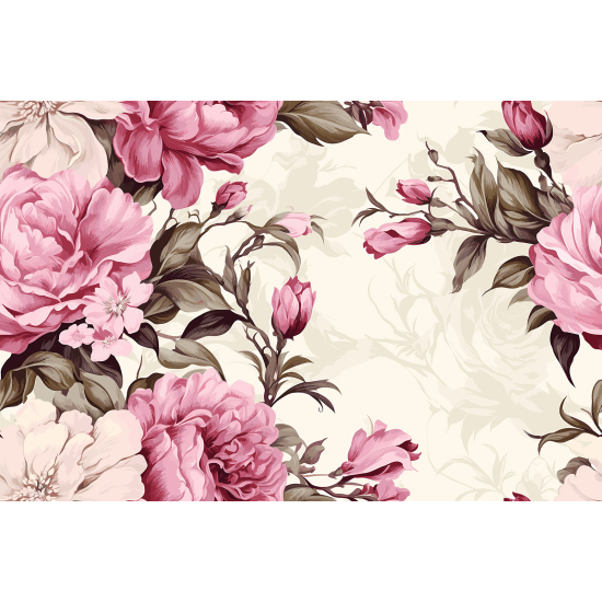 Panoramic Wallpaper - Wall Mural - Flowers