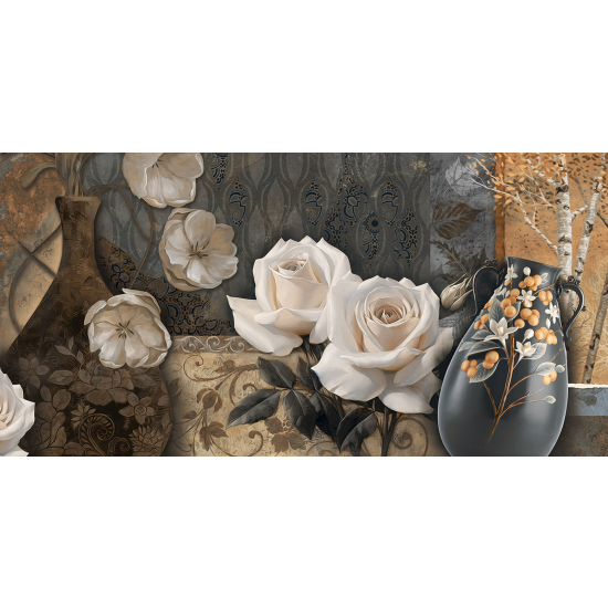 Panoramic Wallpaper - Wall Mural - Flowers