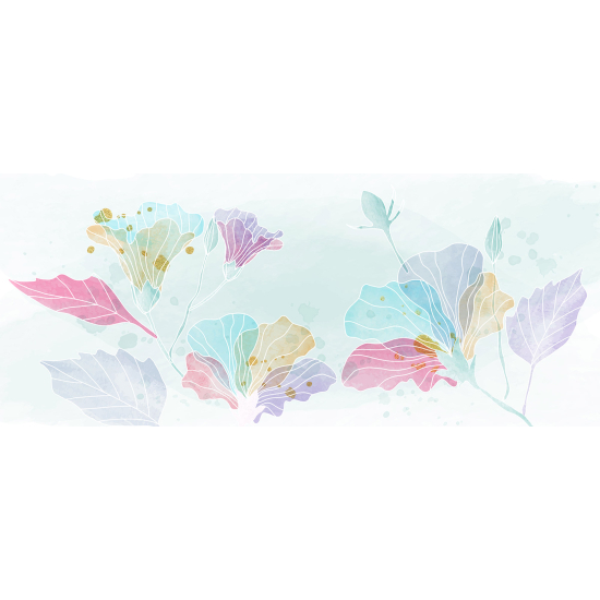 Panoramic Wallpaper - Wall Mural - Flowers