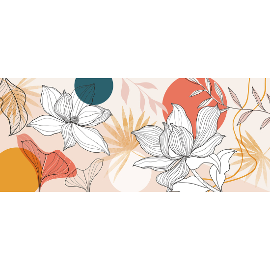 Panoramic Wallpaper - Wall Mural - Flowers