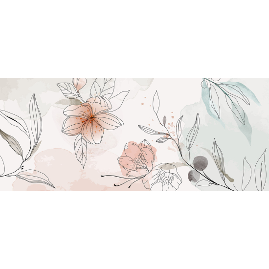 Panoramic Wallpaper - Wall Mural - Flowers