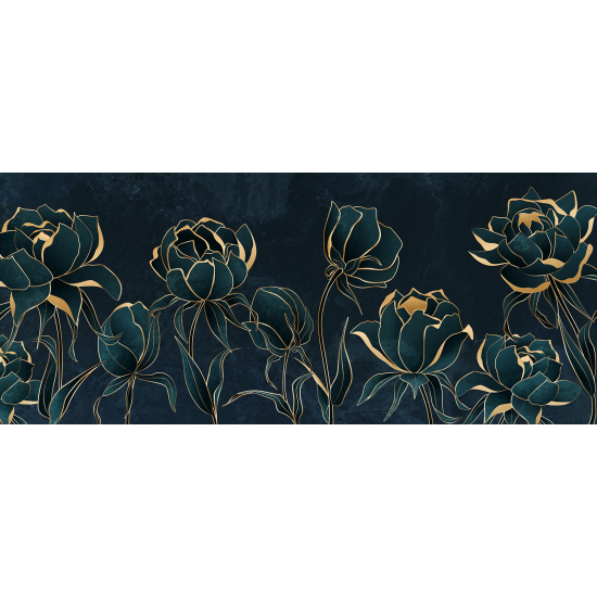 Panoramic Wallpaper - Wall Mural - Flowers