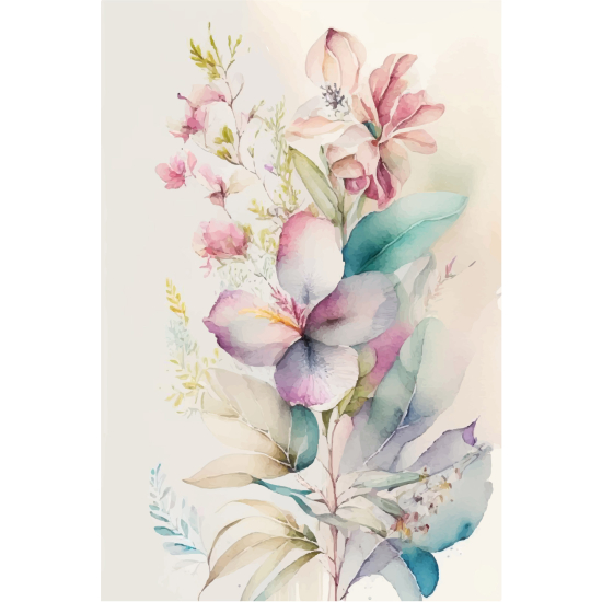 Panoramic Wallpaper - Wall Mural - Flowers