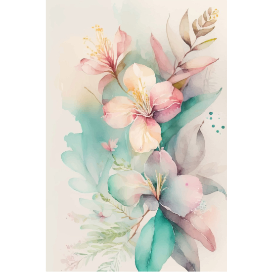 Panoramic Wallpaper - Wall Mural - Flowers