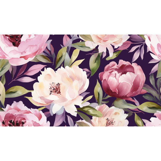 Panoramic Wallpaper - Wall Mural - Flowers