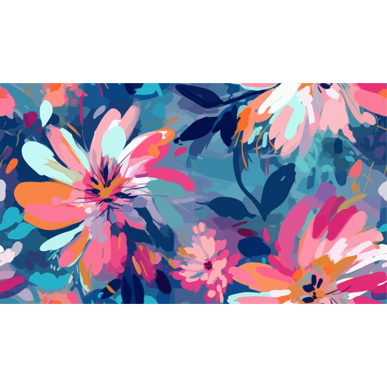 Panoramic Wallpaper - Wall Mural - Flowers