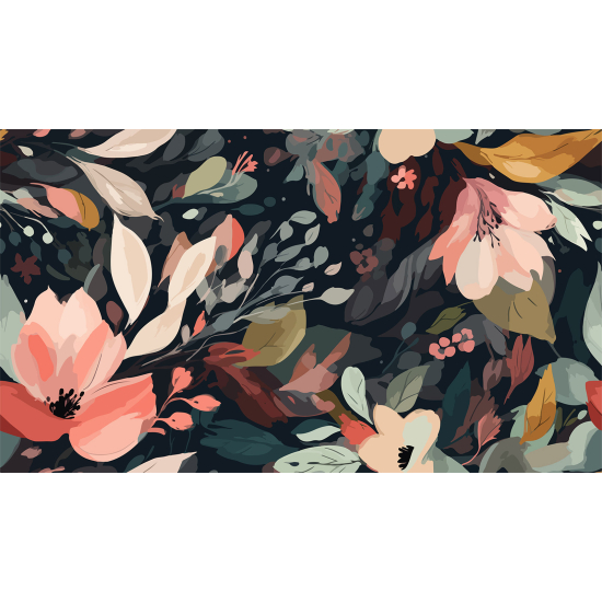 Panoramic Wallpaper - Wall Mural - Flowers