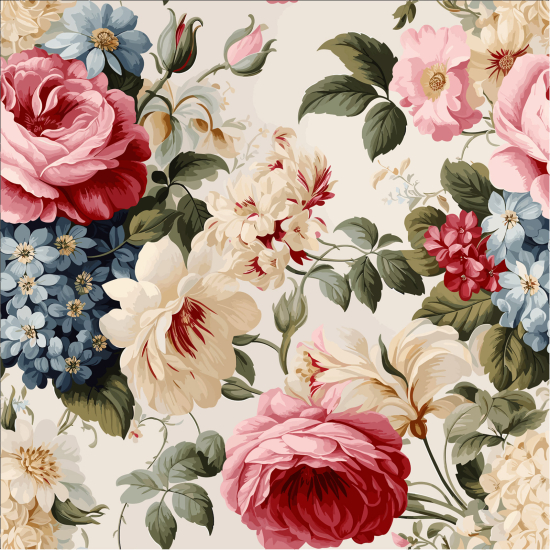 Panoramic Wallpaper - Wall Mural - Flowers