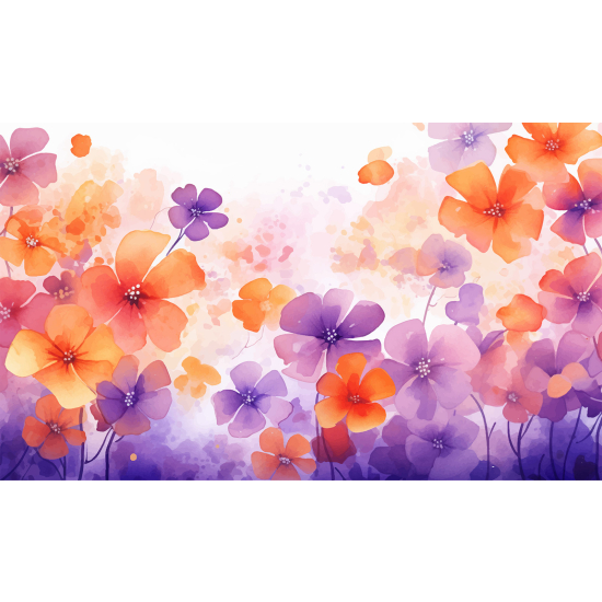 Panoramic Wallpaper - Wall Mural - Flowers