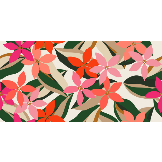 Panoramic Wallpaper - Wall Mural - Flowers