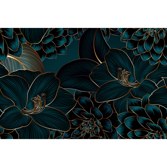 Panoramic Wallpaper - Wall Mural - Flowers