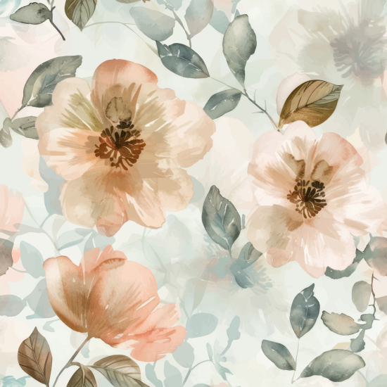 Panoramic Wallpaper - Wall Mural - Flowers