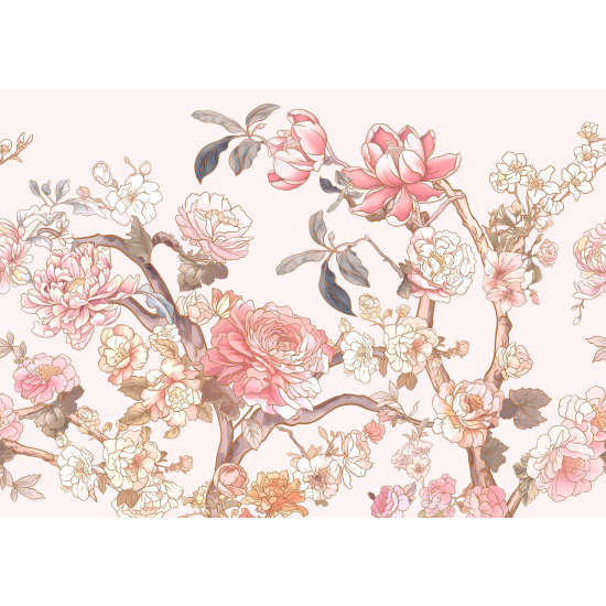 Panoramic Wallpaper - Wall Mural - Flowers