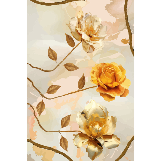 Panoramic Wallpaper - Wall Mural - Flowers