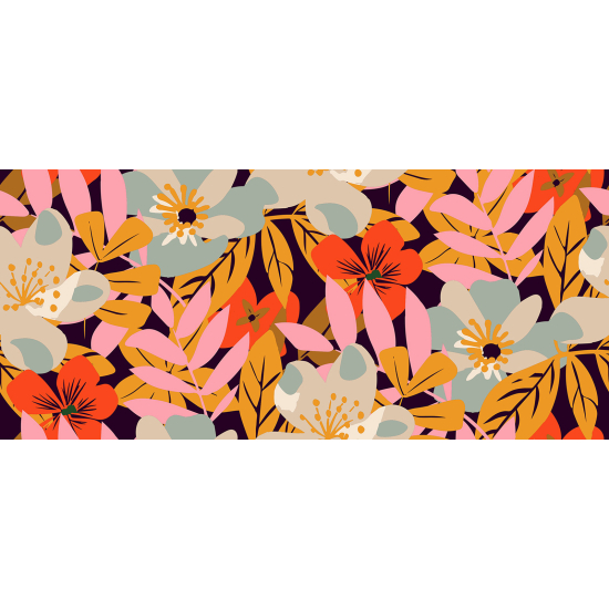 Panoramic Wallpaper - Wall Mural - Flowers