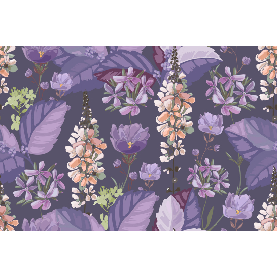 Panoramic Wallpaper - Wall Mural - Flowers