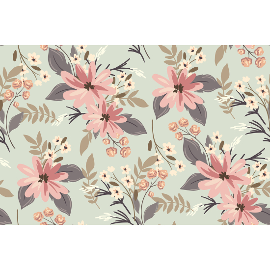 Panoramic Wallpaper - Wall Mural - Flowers