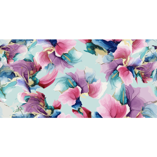 Panoramic Wallpaper - Wall Mural - Flowers