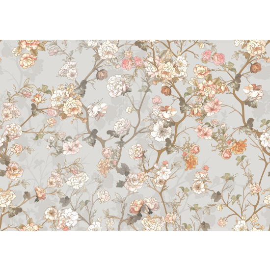 Panoramic Wallpaper - Wall Mural - Flowers