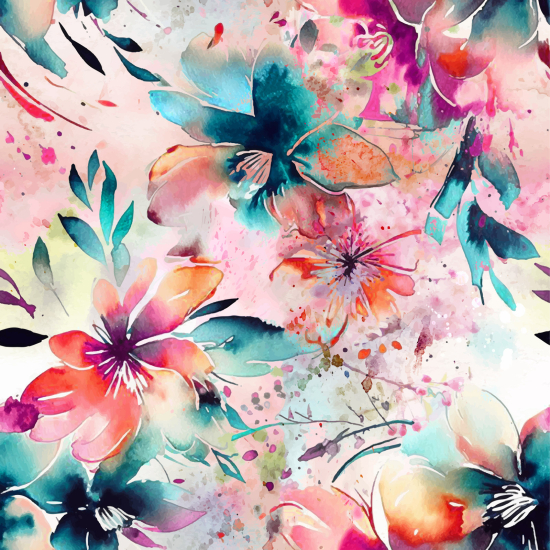 Panoramic Wallpaper - Wall Mural - Flowers