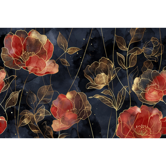 Panoramic Wallpaper - Wall Mural - Flowers