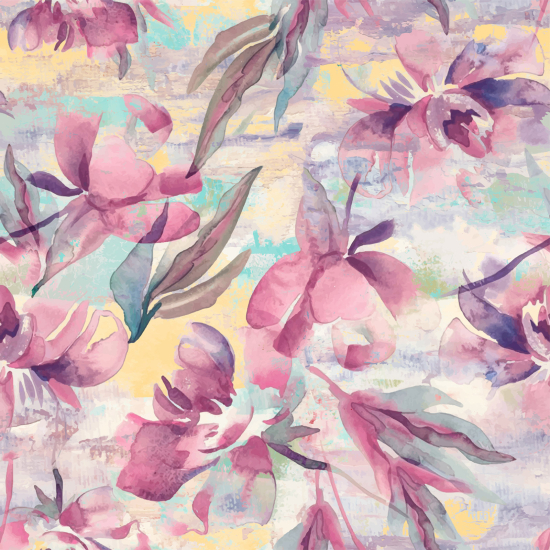 Panoramic Wallpaper - Wall Mural - Flowers