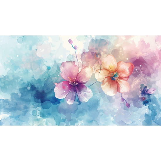 Panoramic Wallpaper - Wall Mural - Flowers