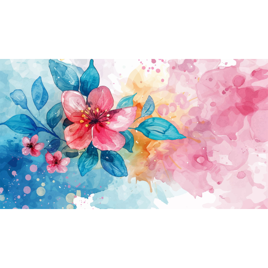 Panoramic Wallpaper - Wall Mural - Flowers