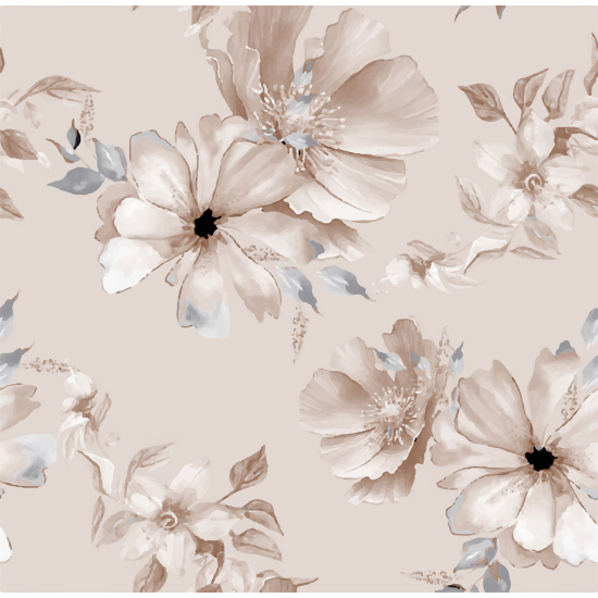 Panoramic Wallpaper - Wall Mural - Flowers