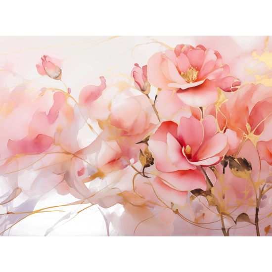 Panoramic Wallpaper - Wall Mural - Flowers