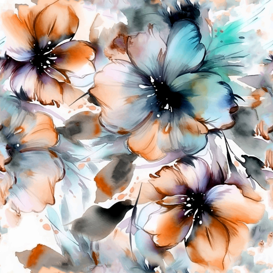 Panoramic Wallpaper - Wall Mural - Flowers