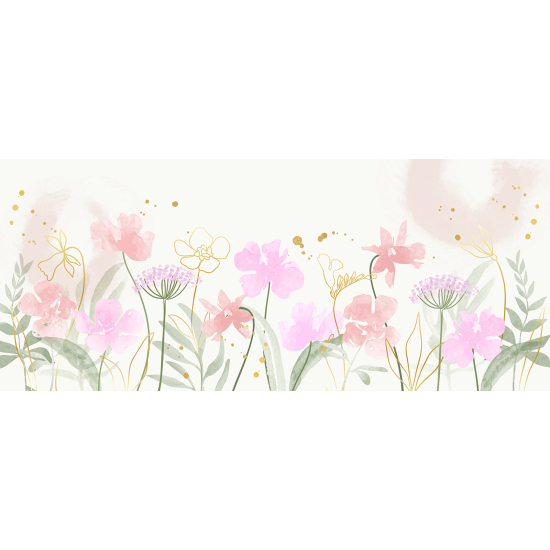 Panoramic Wallpaper - Wall Mural - Flowers