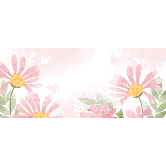 Panoramic Wallpaper - Wall Mural - Flowers