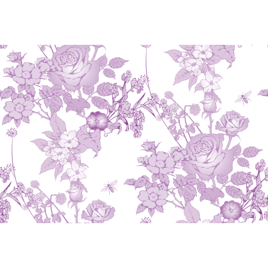 Panoramic Wallpaper - Wall Mural - Flowers