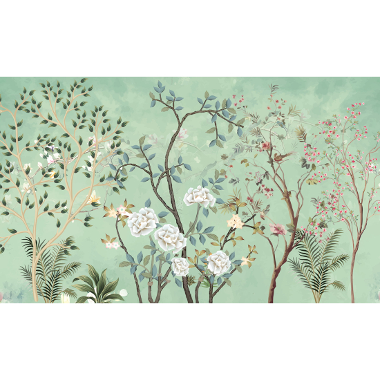 Panoramic Wallpaper - Wall Mural - Flowers