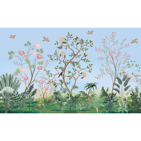 Panoramic Wallpaper - Wall Mural - Flowers