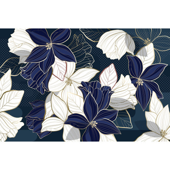 Panoramic Wallpaper - Wall Mural - Flowers