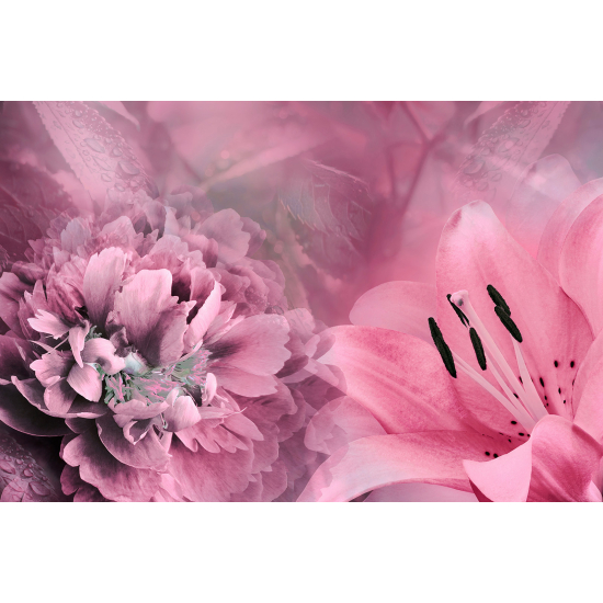 Panoramic Wallpaper - Wall Mural - Flowers