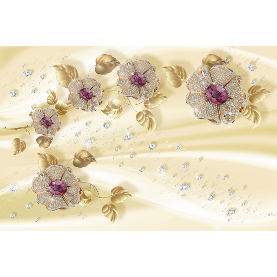 Panoramic Wallpaper - Wall Mural - Flowers