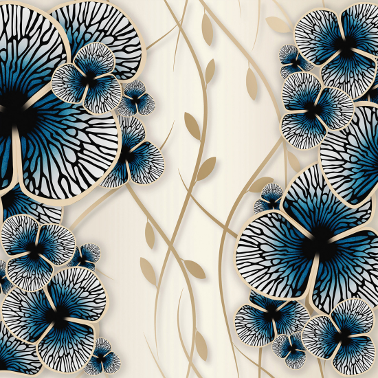 Panoramic Wallpaper - Wall Mural - Flowers