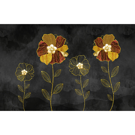 Panoramic Wallpaper - Wall Mural - Flowers