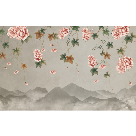 Panoramic Wallpaper - Wall Mural - Flowers