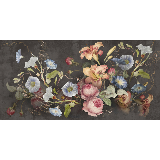 Panoramic Wallpaper - Wall Mural - Flowers